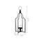 22" Modern Farmhouse Black Metal Candle Lantern